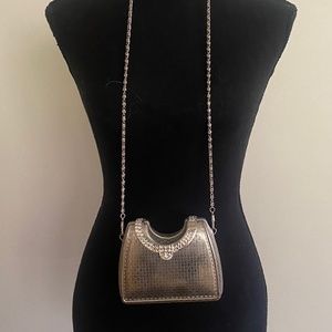 Small Silver and rhinestone vintage shoulder bag